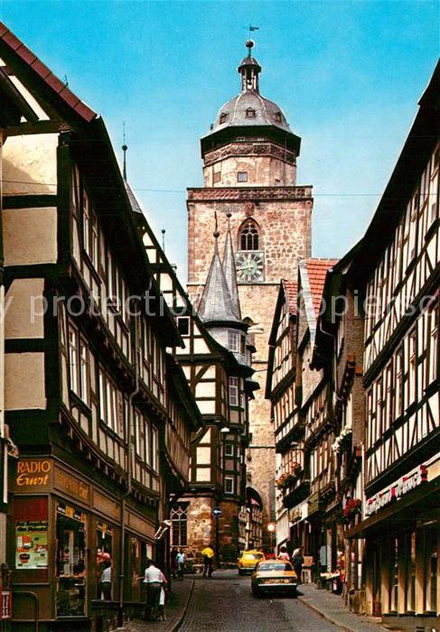 Alsfeld Obere Fuldergasse Fachwerkhaeuser Altstadt Turm