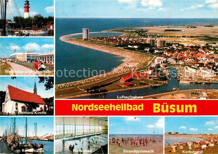 Buesum Nordseebad Leuchtturm Wellenbad Liegehalle Kirche Hafen Strandgymnastik K