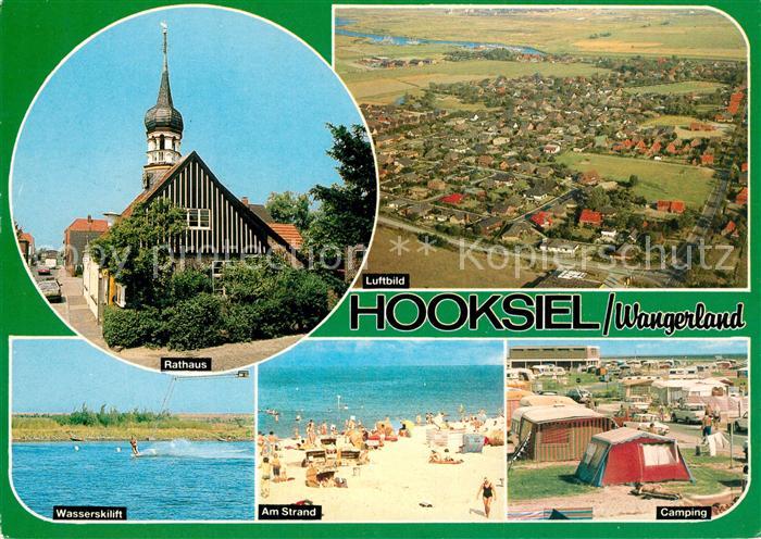 Hooksiel Nordseebad Rathaus Wasserskilift Strand Campingplatz Fliegeraufnahme