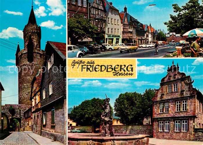 Friedberg Hessen Adolfsturm Kaiserstrasse Burg Schloss Brunnen