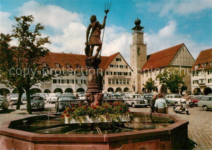 Freudenstadt Marktplatz Brunnen Rathaus Kurort im Schwarzwald