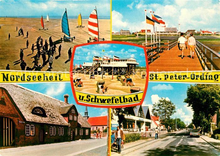 St Peter-Ording Strandsegeln Seebruecke Strassenpartie Schwefelbad