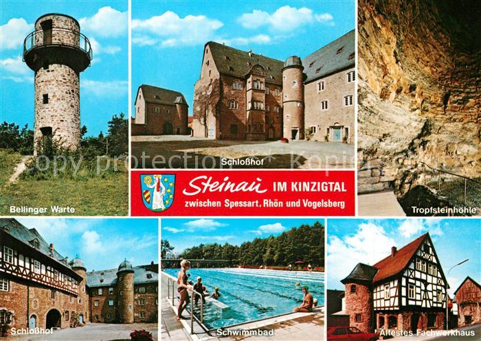 Steinau Strasse Bellinger Warte Schlosshof Tropfsteinhoehle aeltestes Fachwerkha