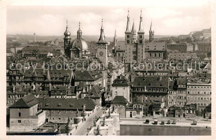 Wuerzburg Blick von der Feste Marienberg