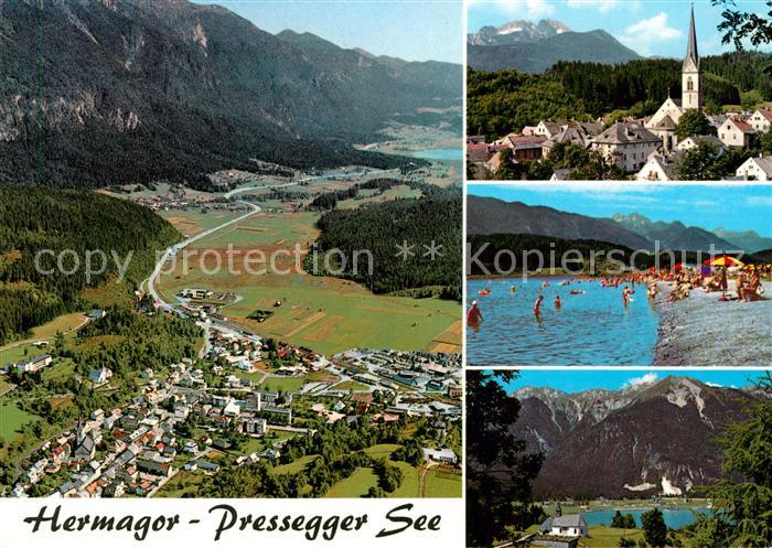 Hermagor Kaernten Fliegeraufnahme Pressegger See Kirche