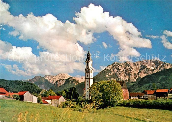 Pfronten Ostallgaeu Bayern Kirche Panorama
