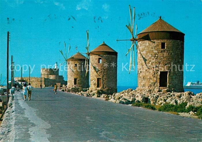 Rhodes Rhodos Greece Windmuehlen