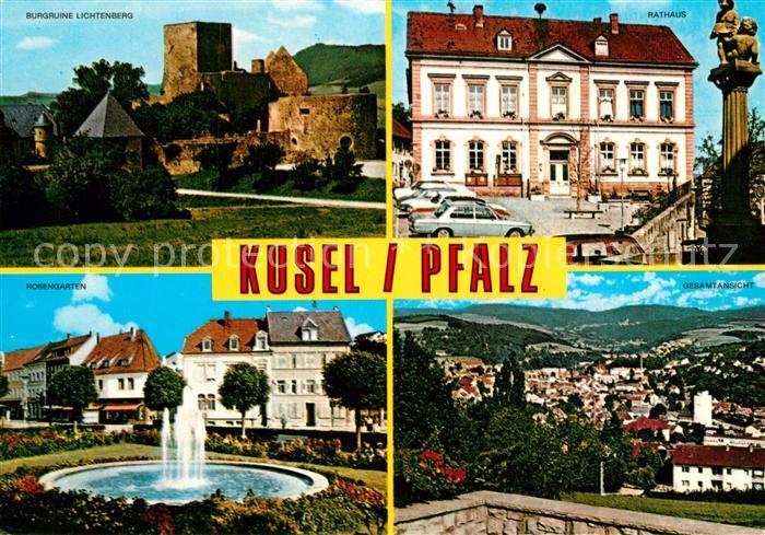 Kusel Burgruine Lichtenberg Rathaus Rosengarten Panorama