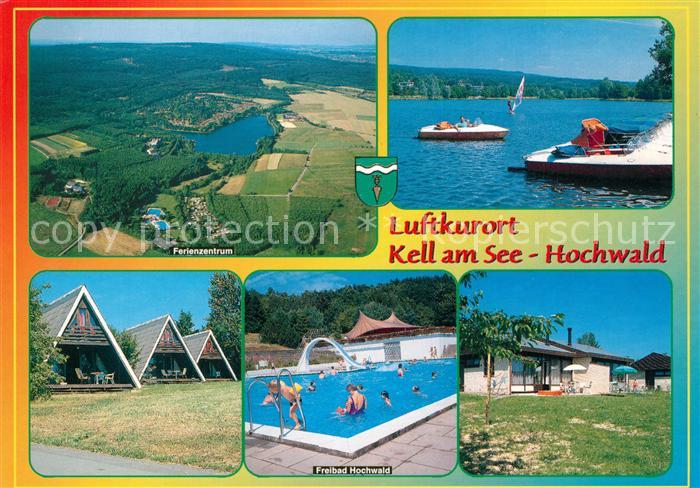 Kell See Fliegeraufnahme Ferienzentrum Freibad Hochwald Bootsanlegestelle