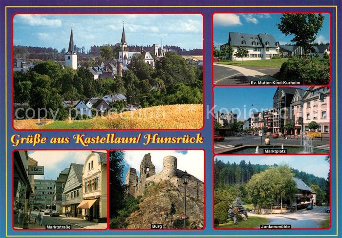 Kastellaun Hunsrueck Marktplatz Burg Panorama Junkersmuehle