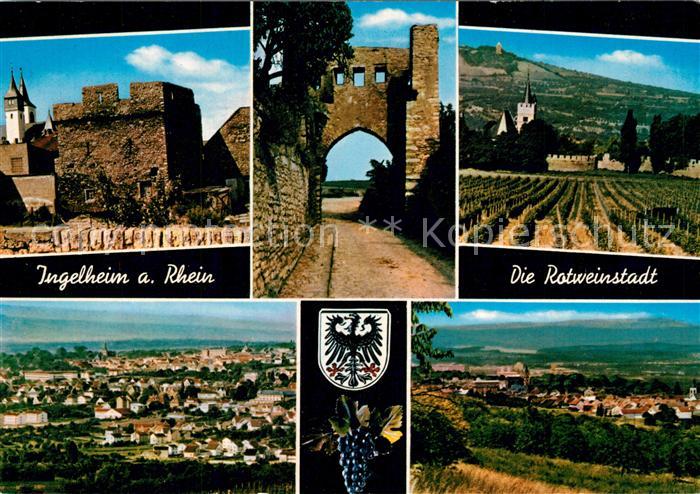Ingelheim Rhein Burg Kirche Weinanbau Wappen