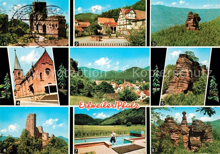 Erfweiler Pfalz Burgruine Alt Dahn Dorfplatz Hegerturm Kirche Sankt Wolfgang Rap