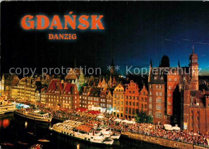 Gdansk Lange Bruecke Nachtaufnahme