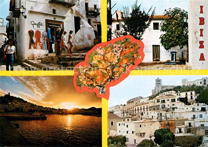 Ibiza Islas Baleares Graffiti Stadtansichten Abendstimmung
