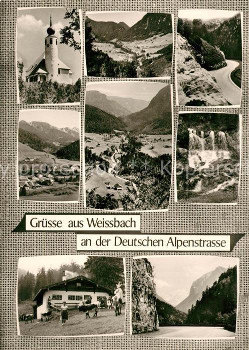 Weissbach Alpenstrasse Kirche Wasserfall Panoramen