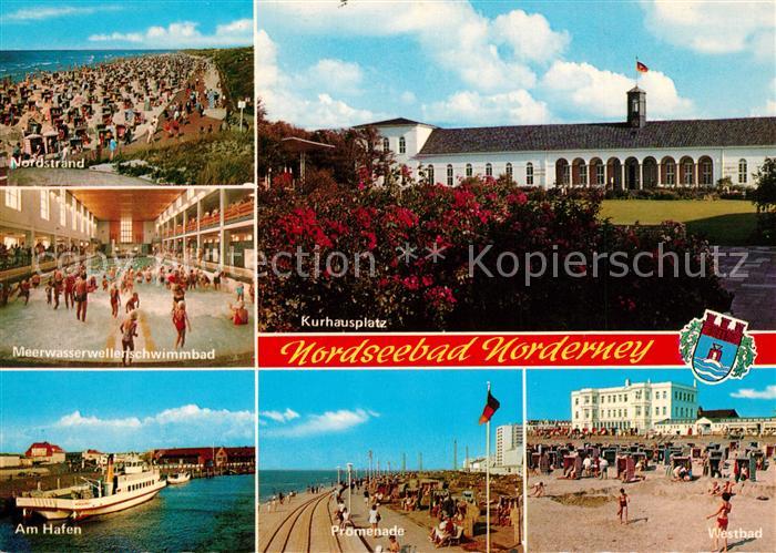 Norderney Nordseebad Nordstrand Kurhausplatz Hafen Promenade Meerwasserwellensch