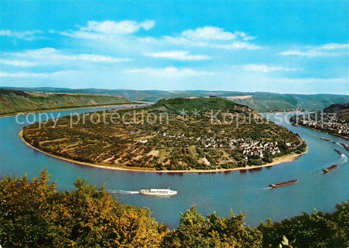 Boppard Rhein Fliegeraufnahme Grosse Rheinschleife