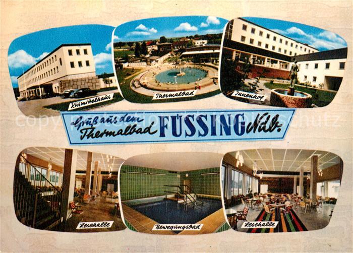 Fuessing Bad Kurmittelhaus Thermalbad Innenhof Lesehalle Bewegungsbad