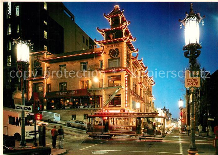 San Francisco California Chinatown Nachtaufnahme
