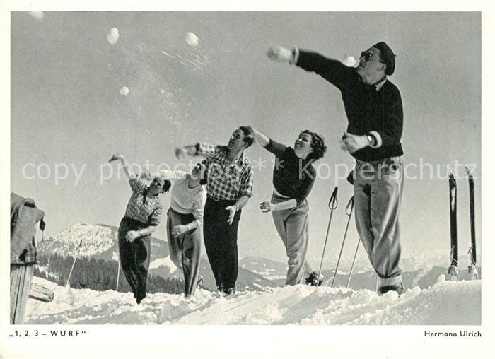 Skifahren Schneeballschlacht