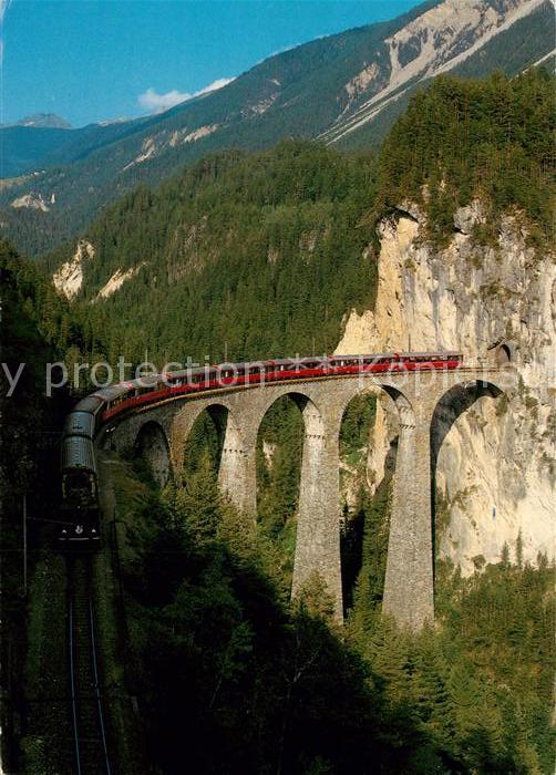 Eisenbahn Bernina-Express Landwasser-Viadukt Filisur
