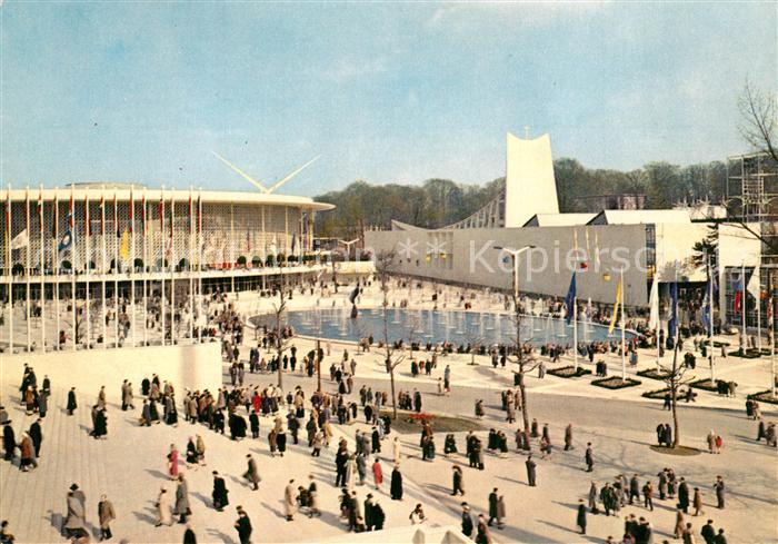 Exposition Universelle Bruxelles 1958 Pavillons des U.S.A. et du Saint Siege