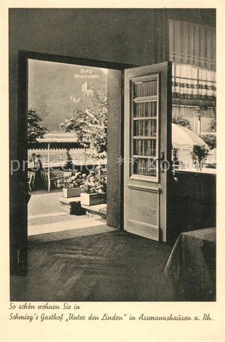 Assmannshausen Schmiegs Gasthof Unter den Linden