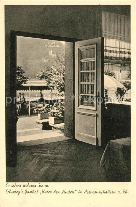 Assmannshausen Schmiegs Gasthof Unter den Linden