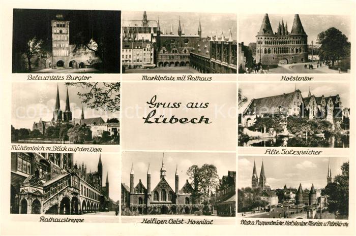 Luebeck Burgtor Marktplatz Rathaus Holstentor Dom Alte Salzspeicher Rathaustrepp