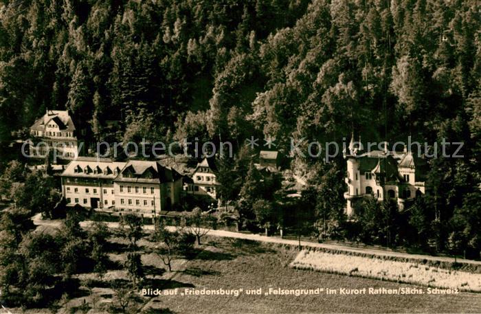 Rathen Saechsische Schweiz Friedensburg und Felsengrund