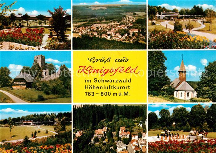Koenigsfeld Schwarzwald Kurpark Panorama Burg Kirche Fliegeraufnahme Gartenschac