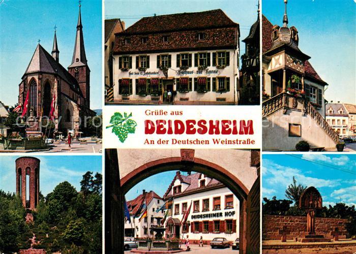 Deidesheim Kirche Gasthaus Rathaus Turm Deidesheimer Hof