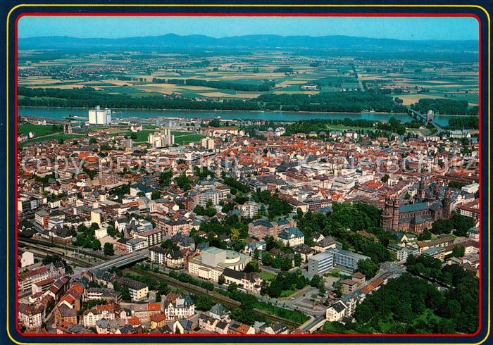 Worms Rhein Fliegeraufnahme