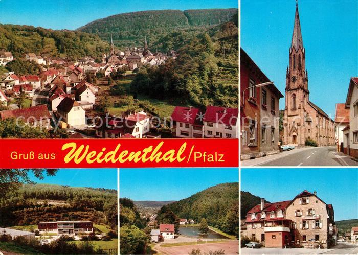 Weidenthal Pfalz Panorama Kirche Teich Gasthaus