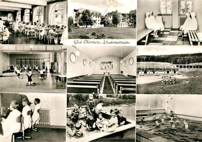 Bad Duerrheim Kinderheilstaette Speisesaal Gymnastikhalle Sandkasten Schwimmbad