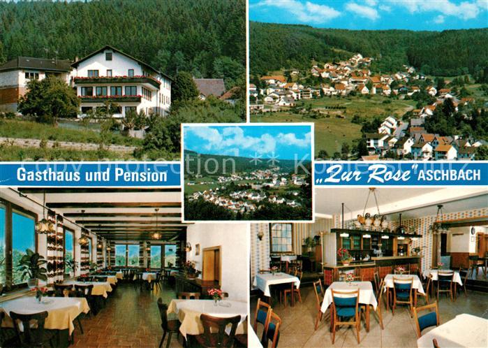 Aschbach Odenwald Gasthaus Pension Zur Rose Gastraeume Panorama