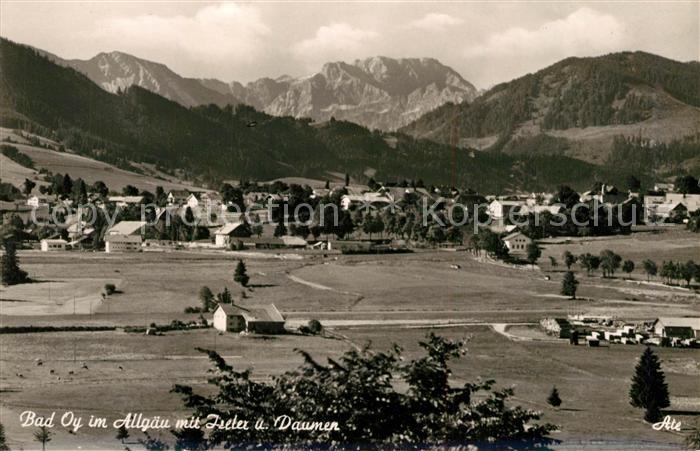 Bad Oy Panorama mit Iseler und Daumen Allgaeuer Alpen