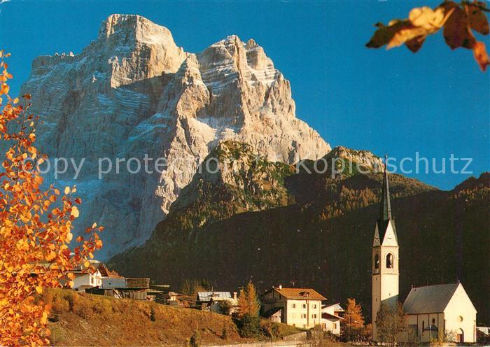 Selva di Cadore Chiesa Monte Pelmo Dolomiti Kirche Herbststimmung Dolomiten