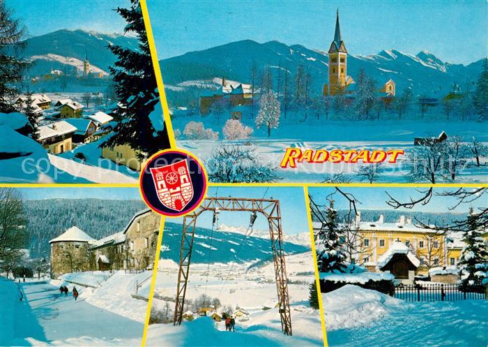 Radstadt Winterlandschaft Ortsansicht mit Kirche Altenmarkt Rossbrand Zauchensee