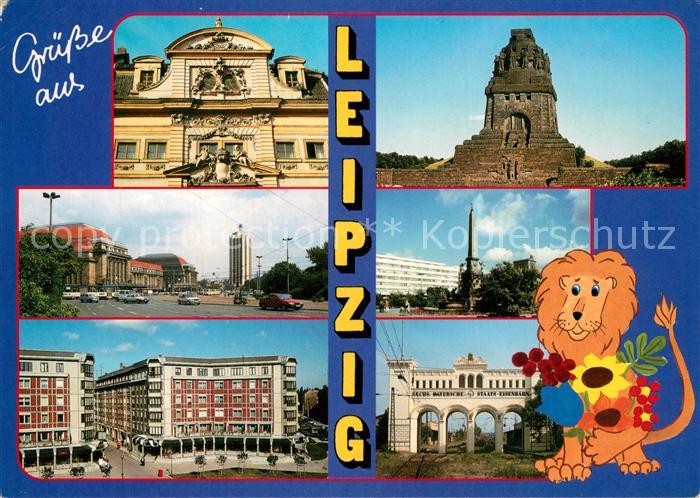 LEIPZIG Sachsen Romanushaus Voelkerschlachtdenkmal Bahnhof Mendebrunnen Kolonnad