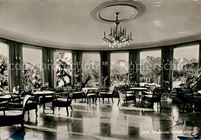 Sonthofen Oberallgaeu Alpen- Moor- und Kneippbad Sonnenalp Wintergarten Alpenbli