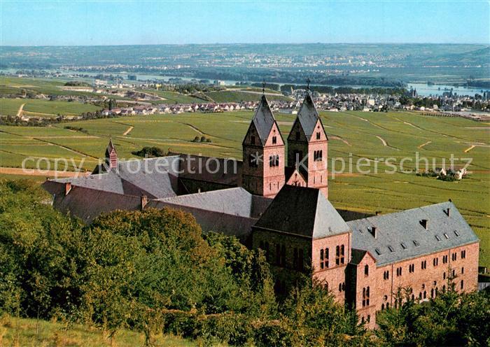 Eibingen Kloster St Hildegard Kirche Blick ins Rheintal