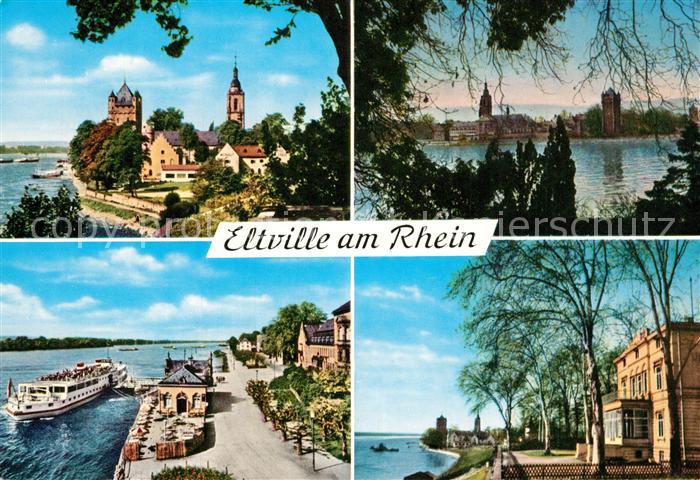 Eltville Rhein Schloss Rheinufer Rheinpromenade Anleger Rheindampfer Villa