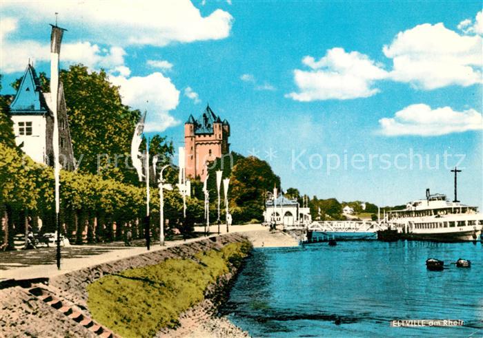 Eltville Rhein Rheinpromenade Bootsanleger Rheindampfer