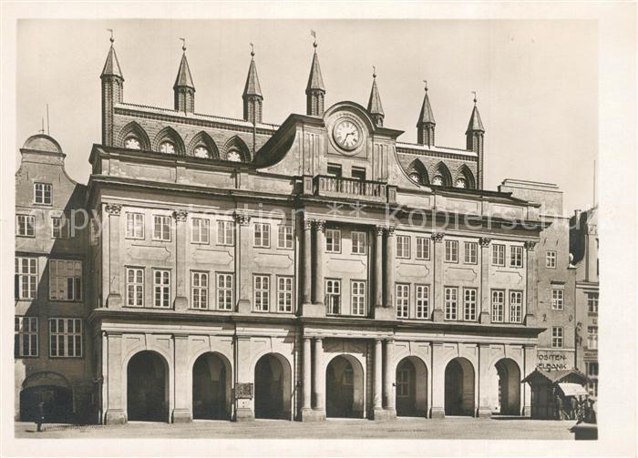 Rostock Rathaus Gotische Blendfassade 18. Jhdt. Historisches Gebaeude