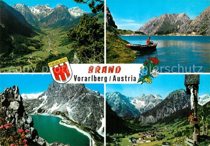 Brand Vorarlberg Landschaftspanorama Alpen Bergsee Wegekreuz
