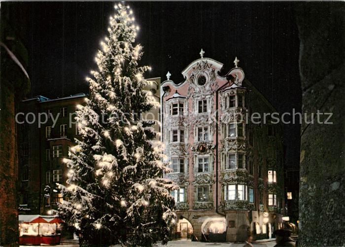 Innsbruck Herzog Friedrich Strasse mit Helblinghaus Christbaum Weihnachtszeit Na