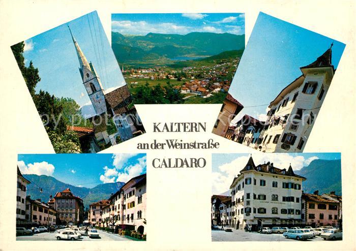 Kaltern Weinstrasse Tirol Kirche Marktplatz Innenstadt Landschaftspanorama