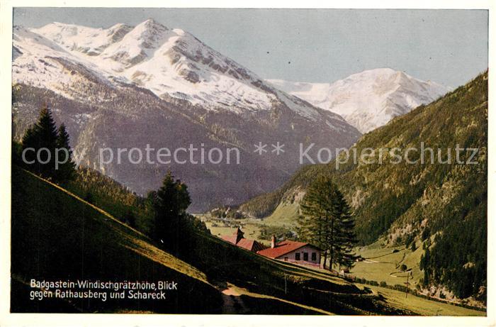 Badgastein Windischgraetzhoehe Blick gegen Rathausberg und Schareck Hohe Tauern