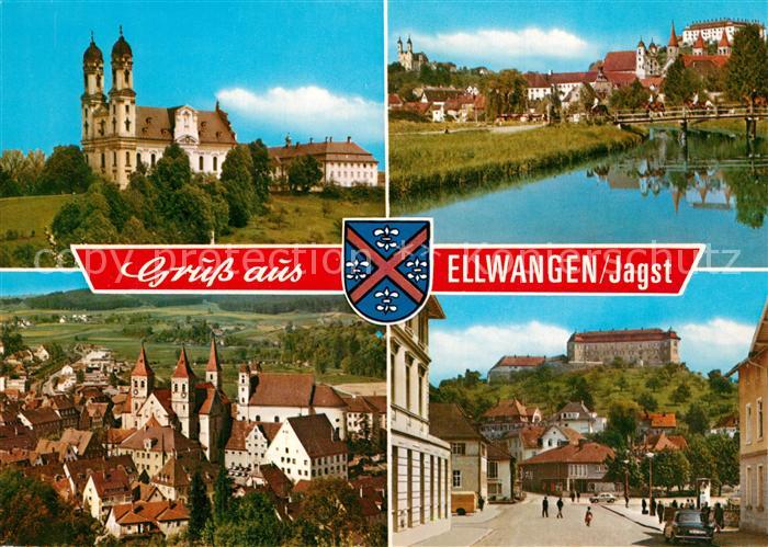 Ellwangen Jagst Wallfahrtskirche Schoenenberg Stadtpanorama Kirche Schloss